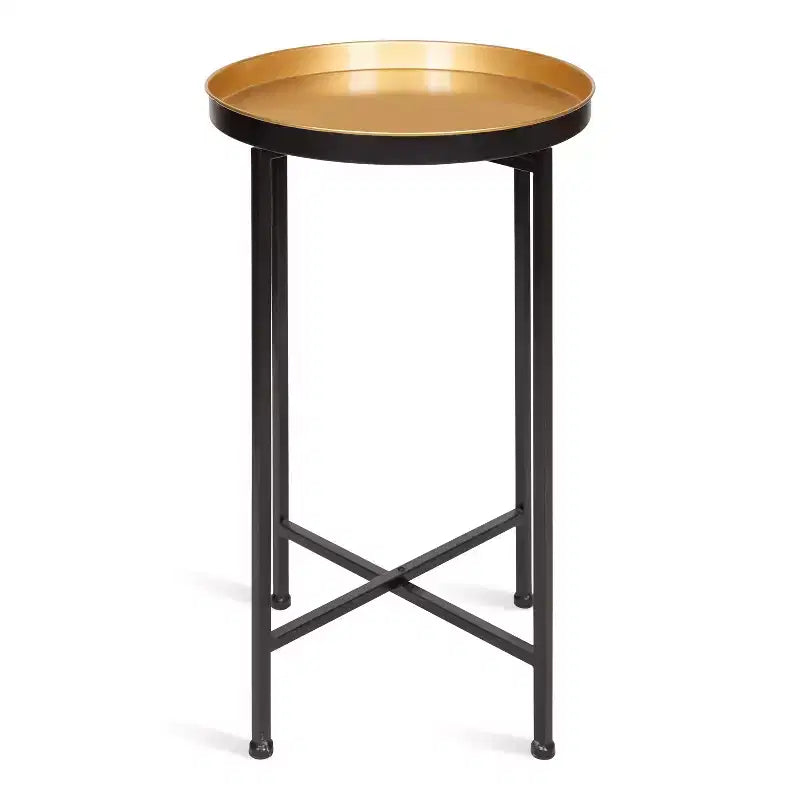 Table d'appoint pliante en métal rond