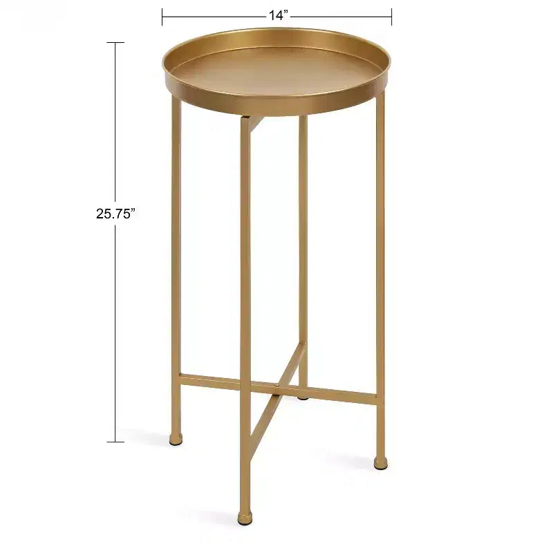 Table d'appoint pliante en métal rond