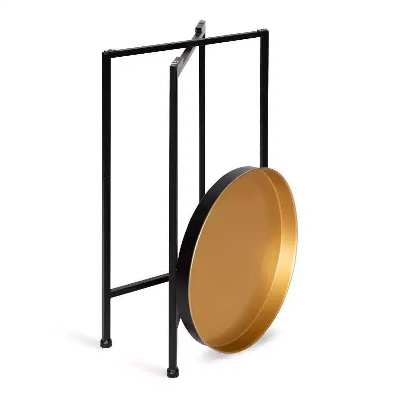 Table d'appoint pliante en métal rond