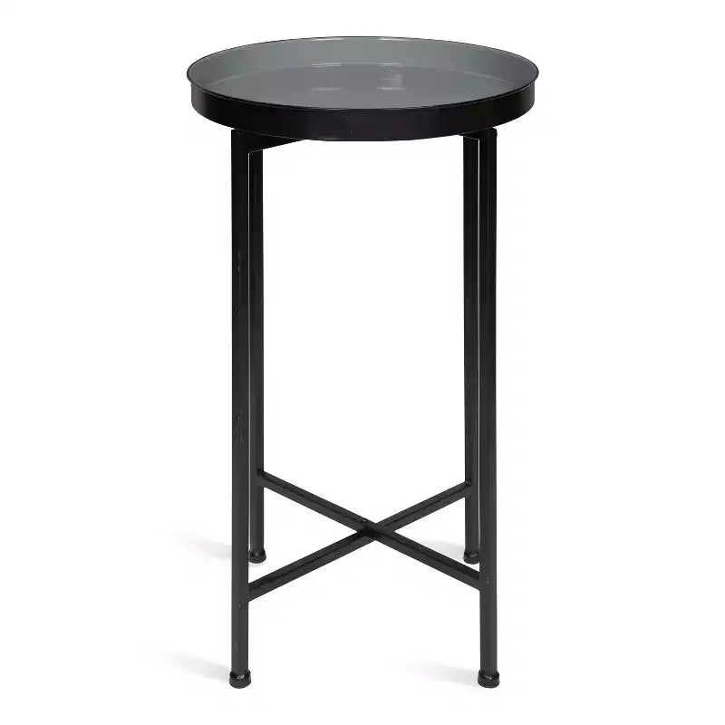 Table d'appoint pliante en métal rond