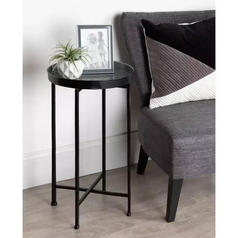 Table d'appoint pliante en métal rond