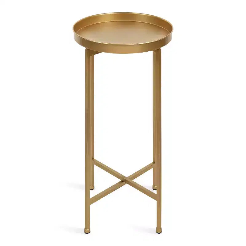 Table d'appoint pliante en métal rond