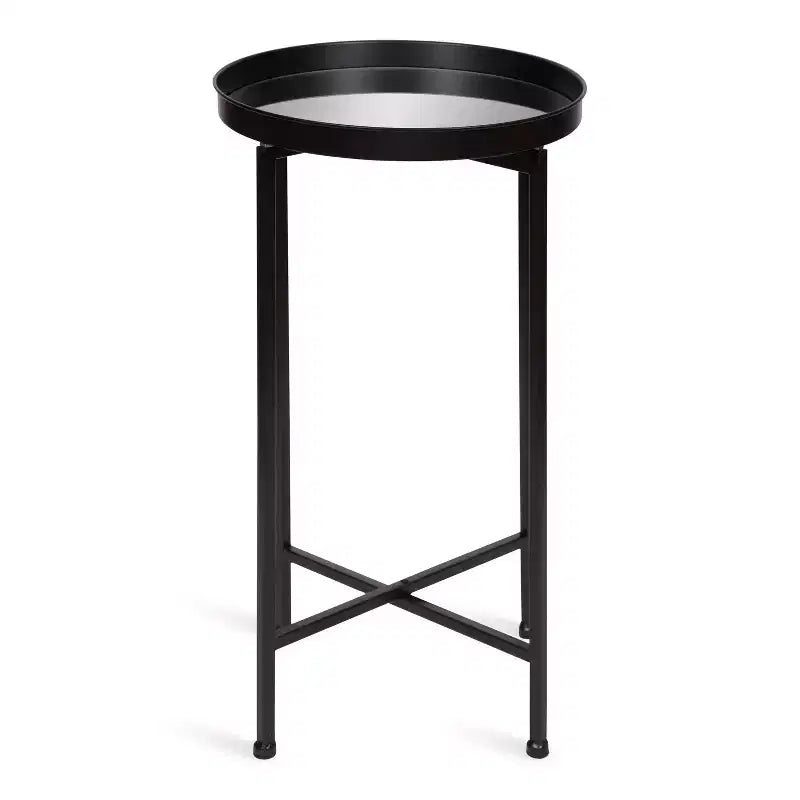 Table d'appoint pliante en métal rond