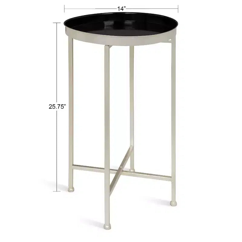 Table d'appoint pliante en métal rond