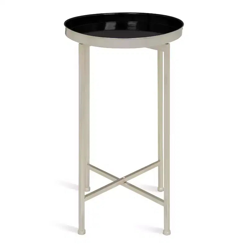 Table d'appoint pliante en métal rond