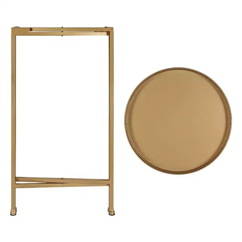 Table d'appoint pliante en métal rond