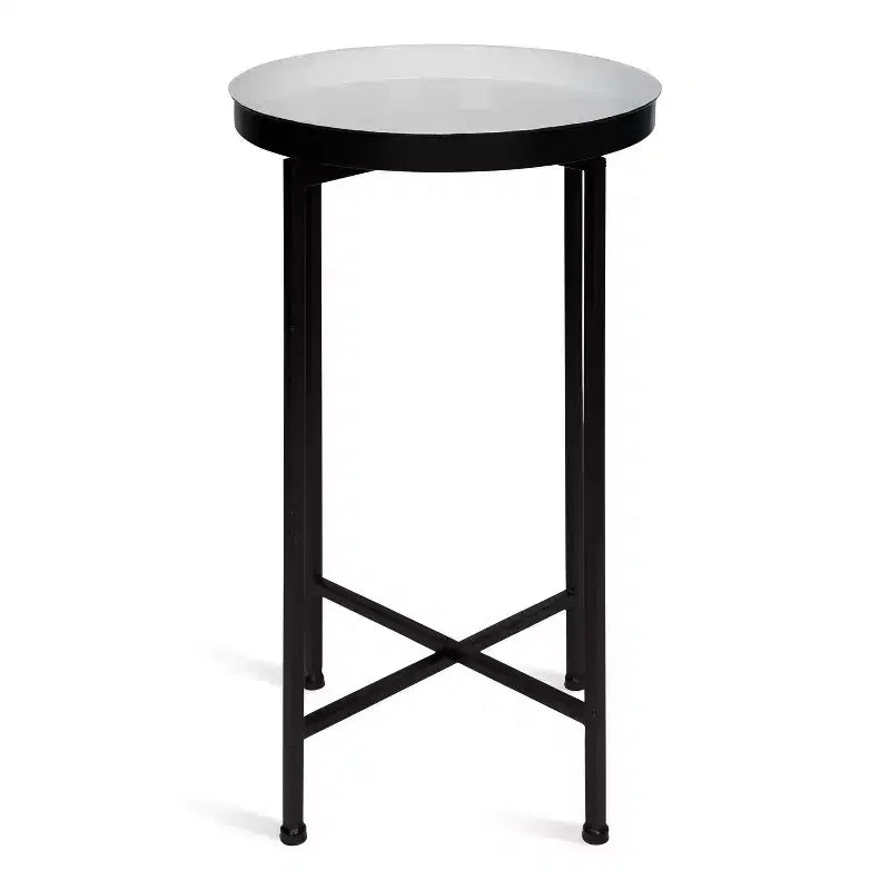 Table d'appoint pliante en métal rond