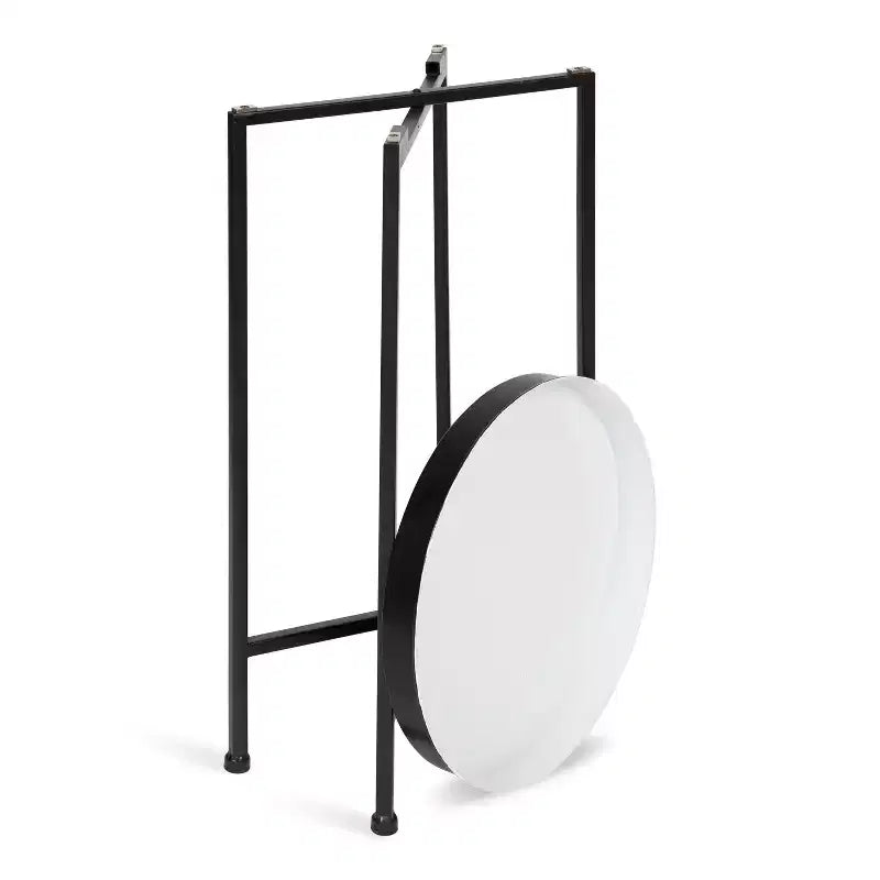 Table d'appoint pliante en métal rond