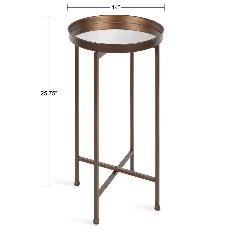 Table d'appoint pliante en métal rond