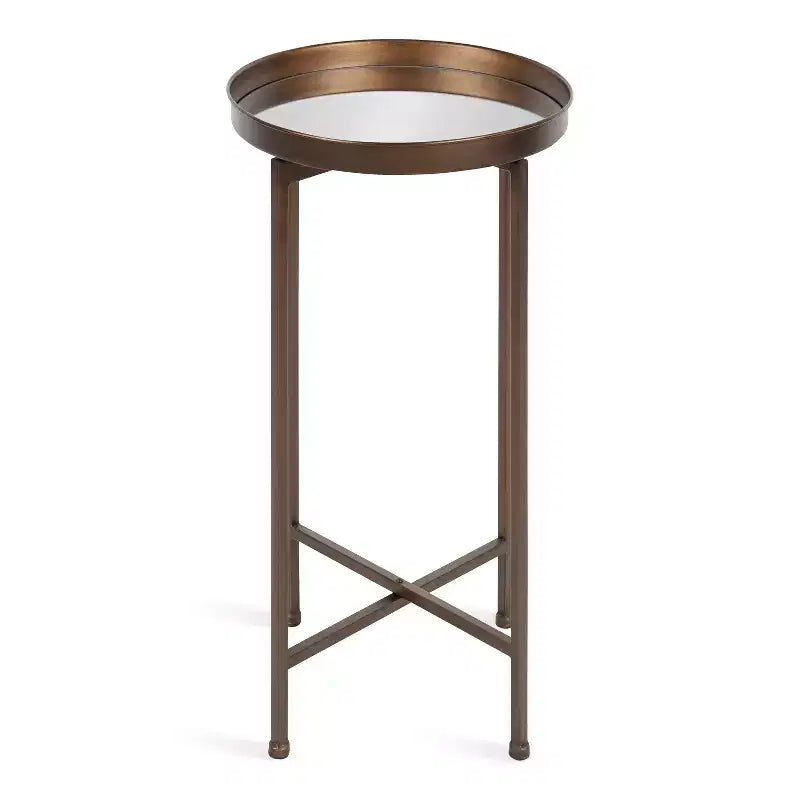 Table d'appoint pliante en métal rond