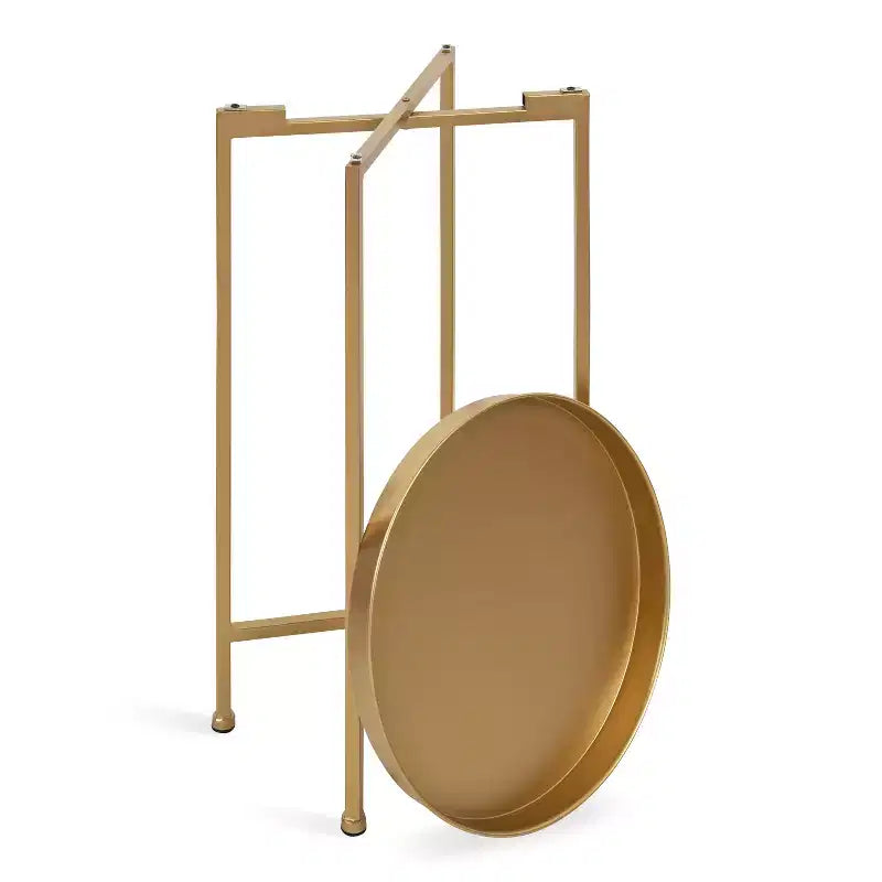 Table d'appoint pliante en métal rond