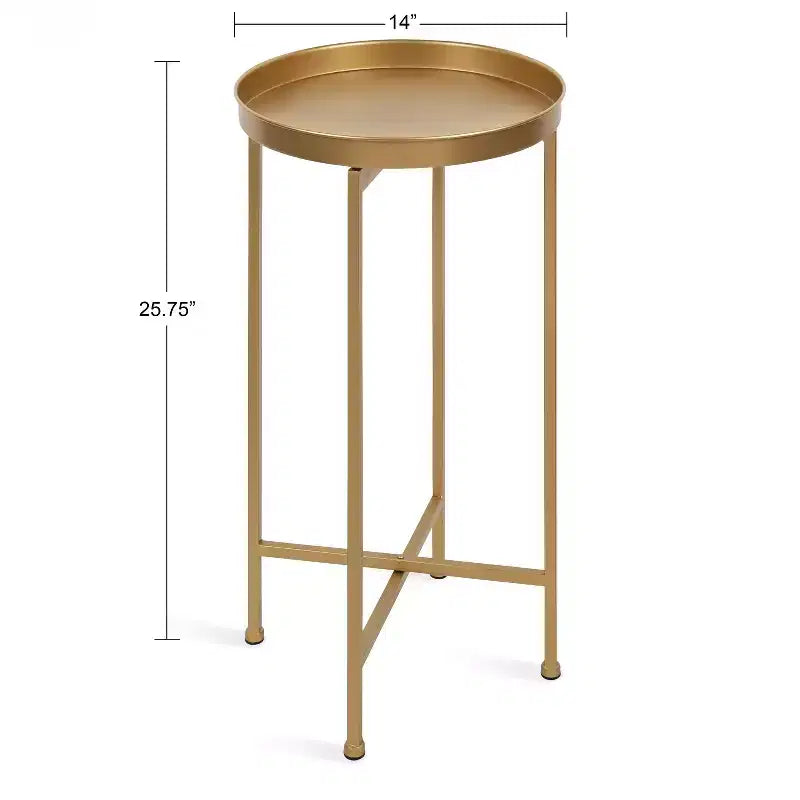 Table d'appoint pliante en métal rond