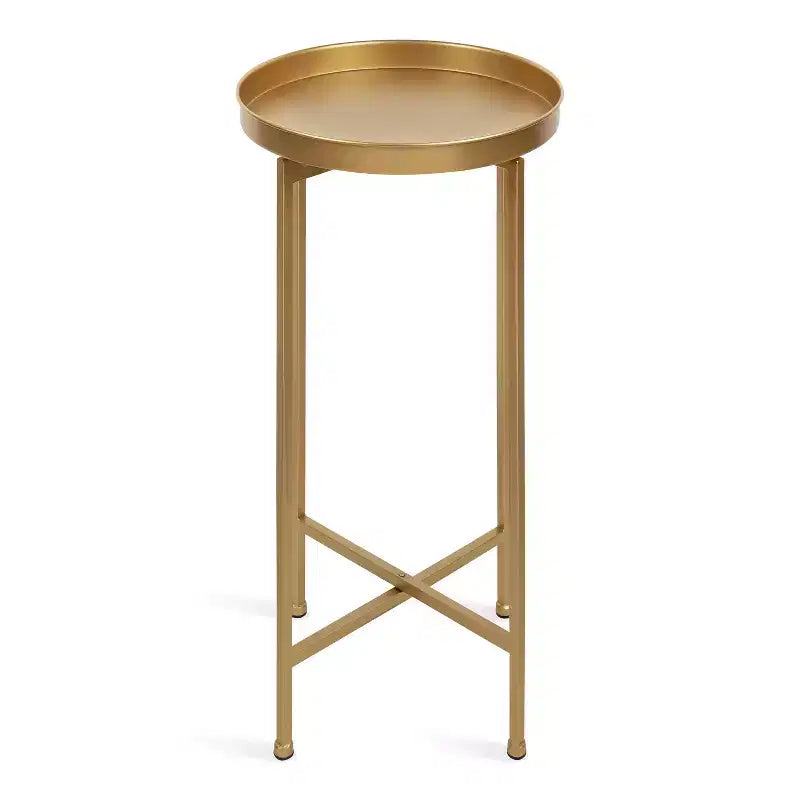 Table d'appoint pliante en métal rond