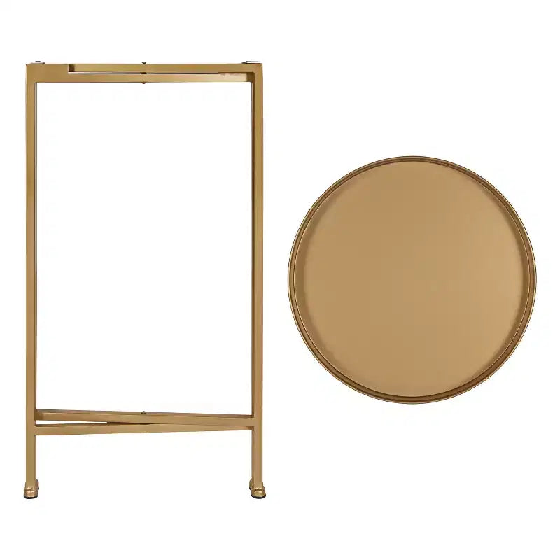 Table d'appoint pliante en métal rond