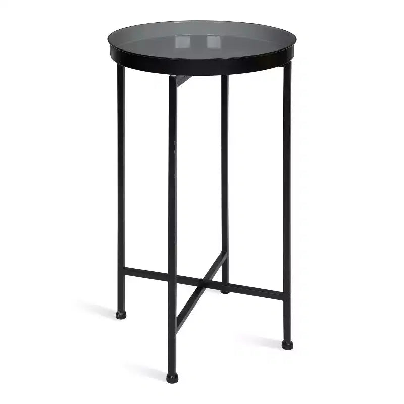 Table d'appoint pliante en métal rond