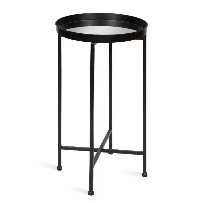 Table d'appoint pliante en métal rond