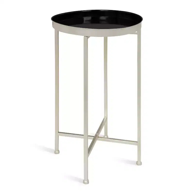 Table d'appoint pliante en métal rond