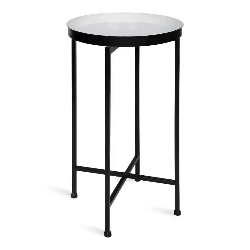 Table d'appoint pliante en métal rond