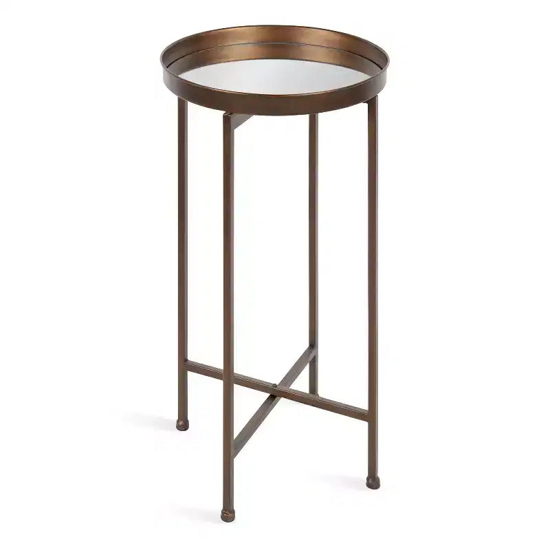 Table d'appoint pliante en métal rond