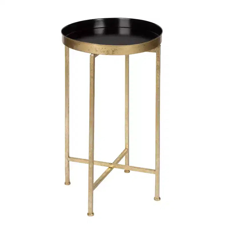 Table d'appoint pliante en métal rond