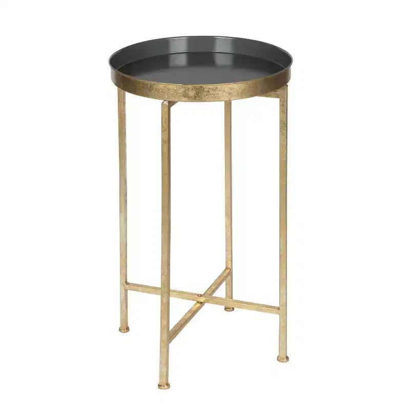 Table d'appoint pliante en métal rond