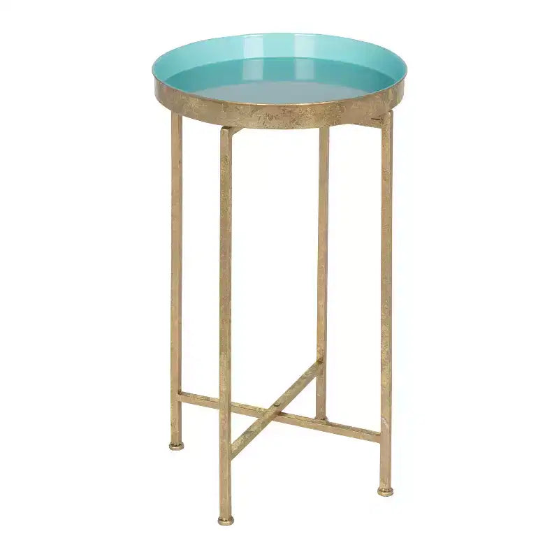 Table d'appoint pliante en métal rond