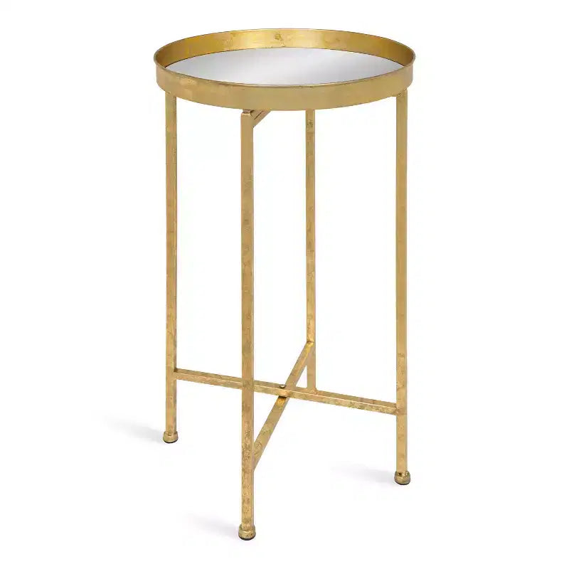 Table d'appoint pliante en métal rond