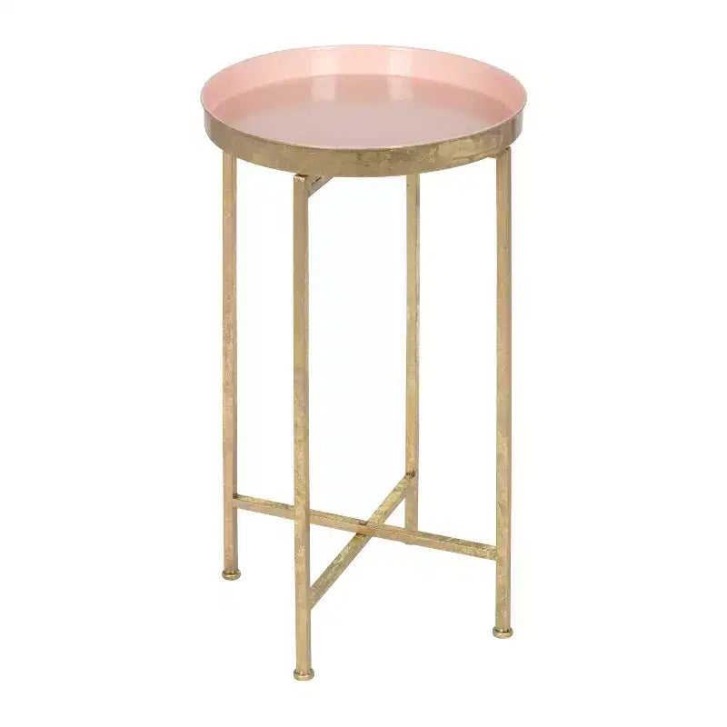 Table d'appoint pliante en métal rond