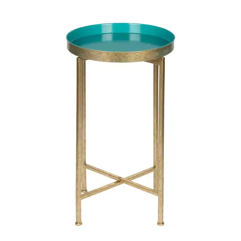 Table d'appoint pliante en métal rond