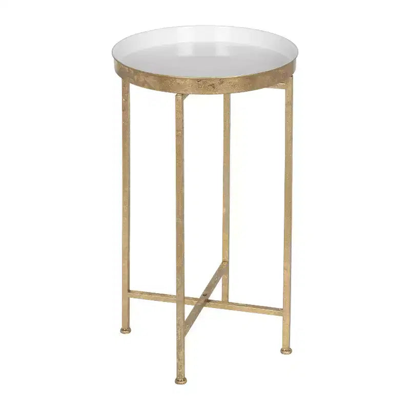 Table d'appoint pliante en métal rond