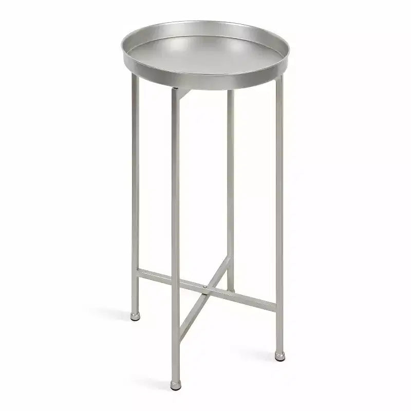 Table d'appoint pliante en métal rond
