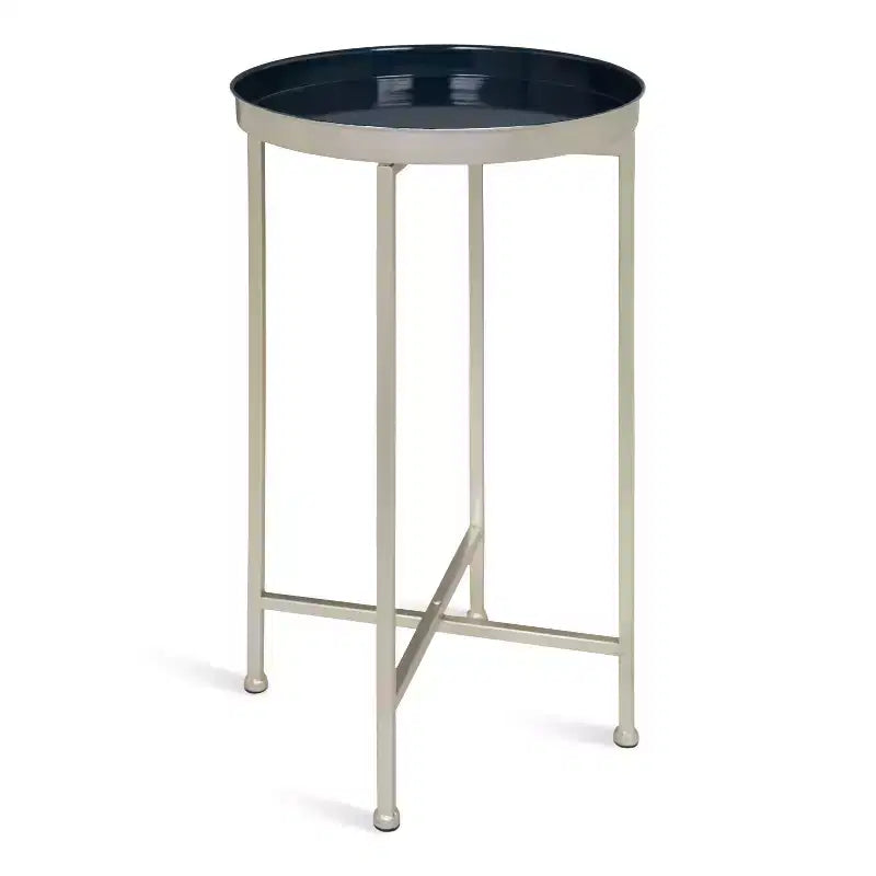Table d'appoint pliante en métal rond