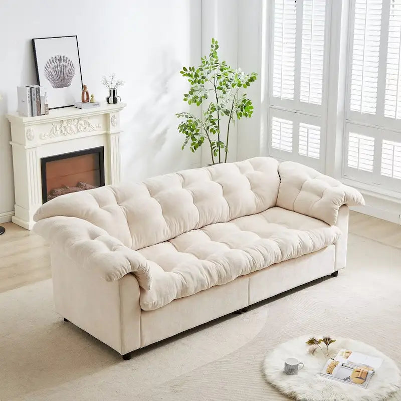 99.2  Canapé profond Chenille Confort, Canapé nuage moelleux tapissé