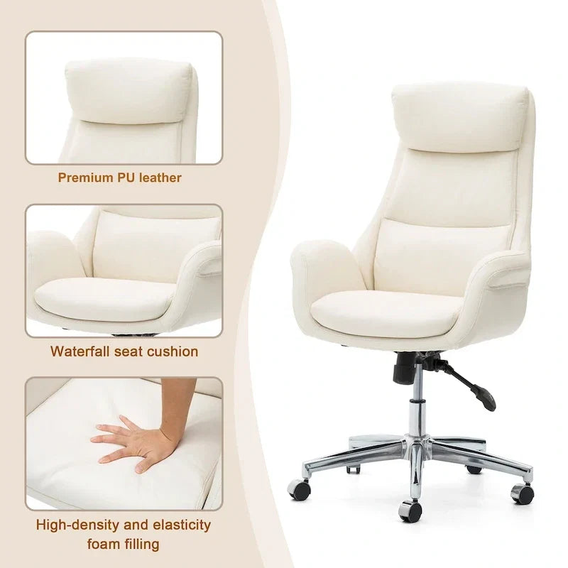 Chaise de bureau en similicuir - Pivotante - Plusieurs coloris