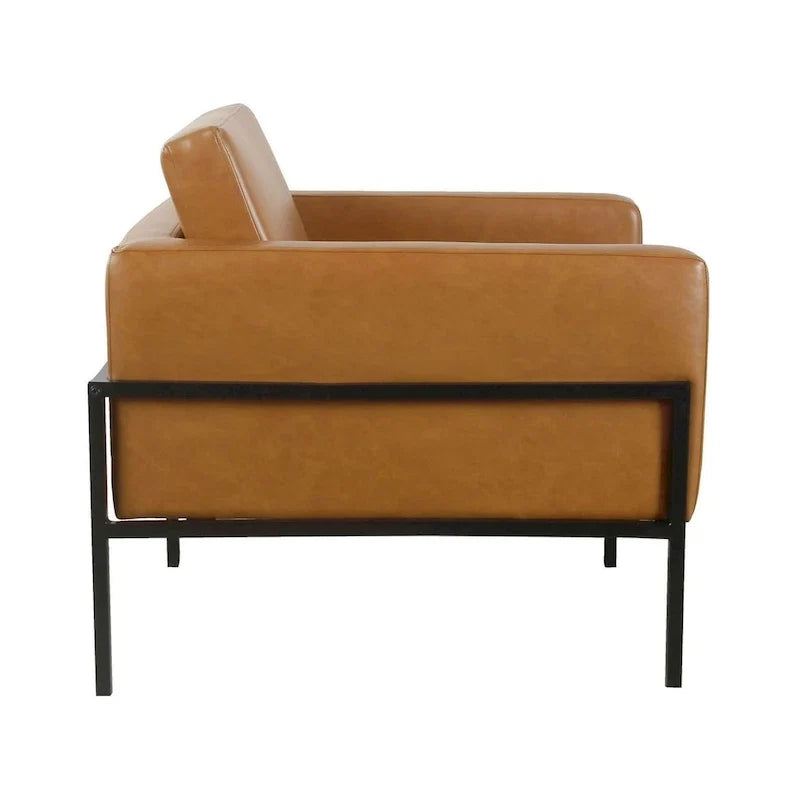 Fauteuil club moderne HomePop rembourré avec cadre en métal