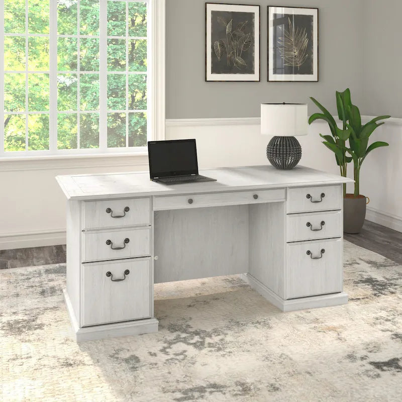 Bureau de direction Bush Furniture Saratoga avec tiroirs et rangements