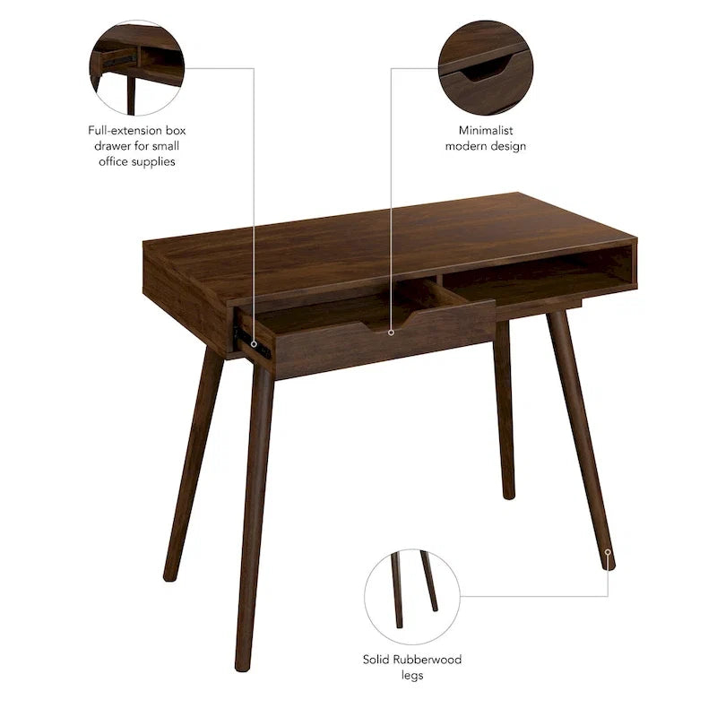 Bush Furniture Nora Bureau d'ordinateur 40W avec rangement