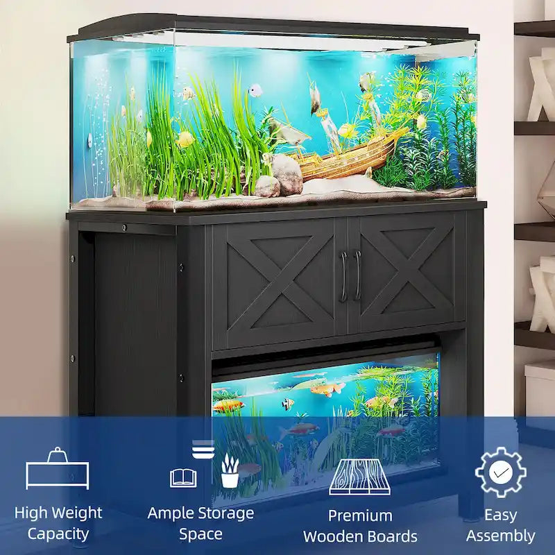 Meuble de support pour aquarium de 150-190 litres avec prises de courant