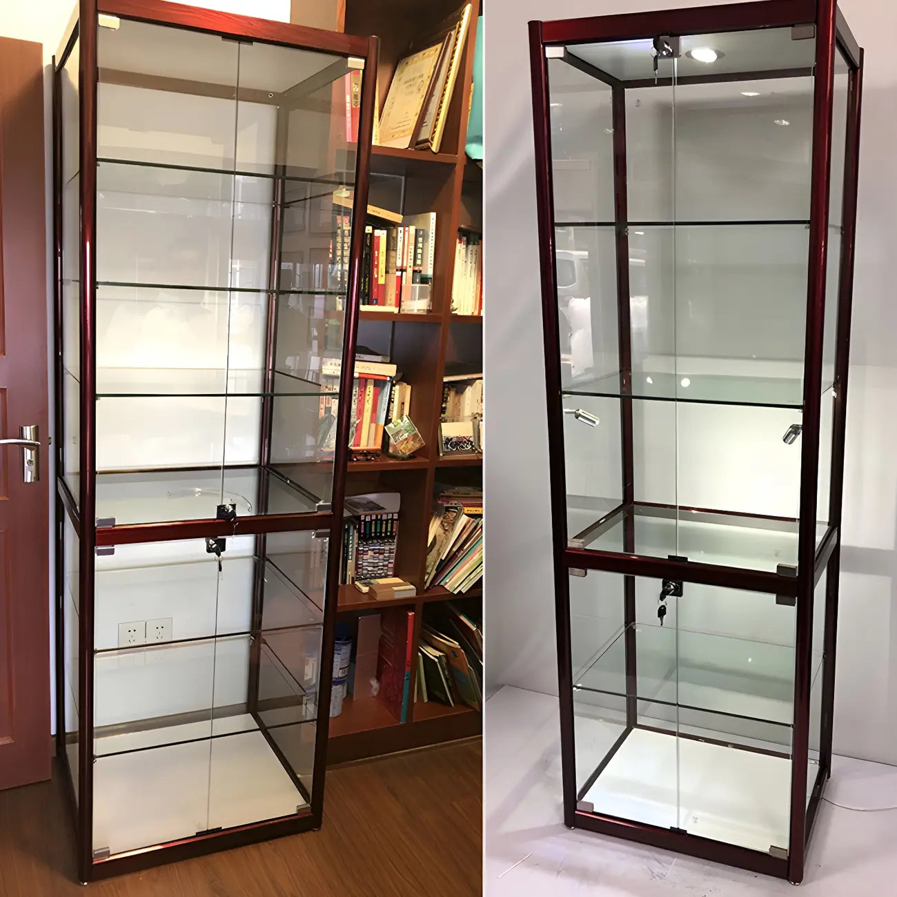 Vitrine rectangulaire contemporaine en verre noir