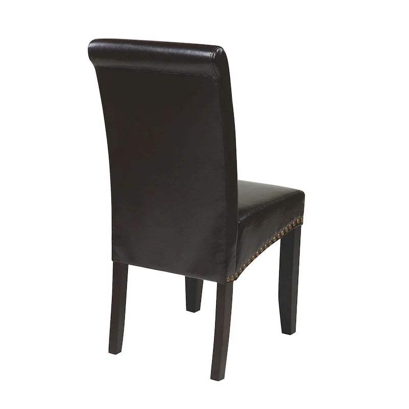 Chaise Parsons Copper Grove Five Bridge Eco en similicuir avec clous