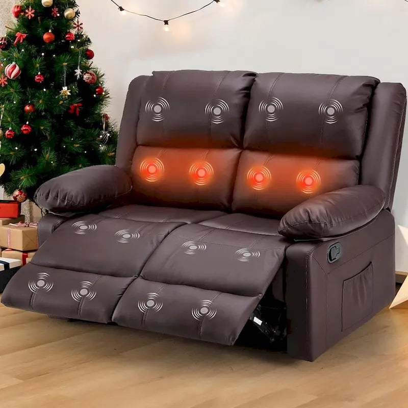 Causeuse inclinable 2 places avec fonction de chauffage et de massage