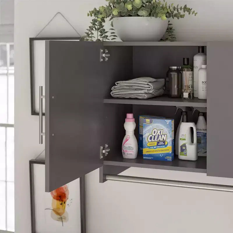 Meuble haut à 3 portes avec tringle, MDF stratifié