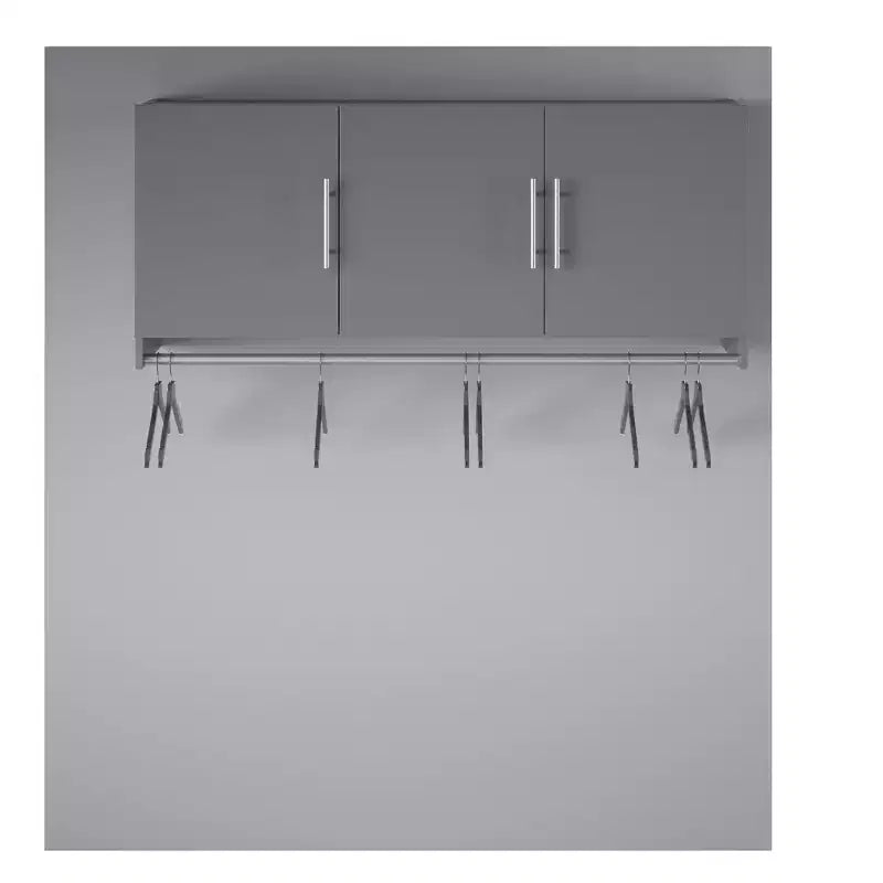 Meuble haut à 3 portes avec tringle, MDF stratifié