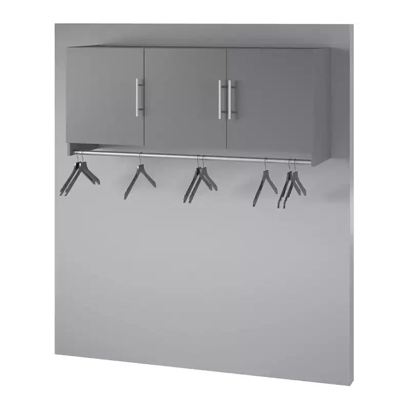 Meuble haut à 3 portes avec tringle, MDF stratifié