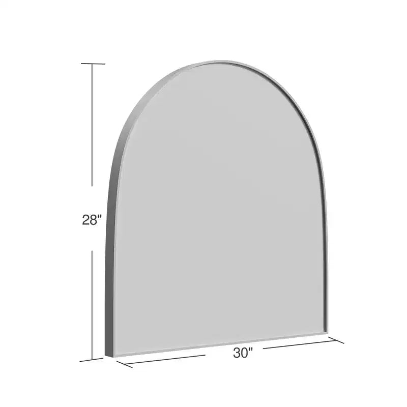 Miroir mural arqué à cadre métallique pour meuble-lavabo de salle de bain, 71 x 76 cm