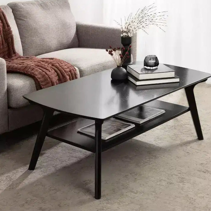 Table basse rectangulaire, 122 x 61 x 46 cm, noire