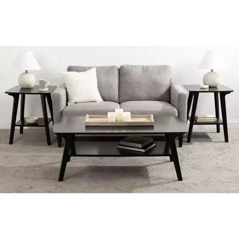 Table basse rectangulaire, 122 x 61 x 46 cm, noire