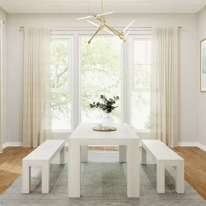 Table à manger en bois massif avec bancs, 6 places
