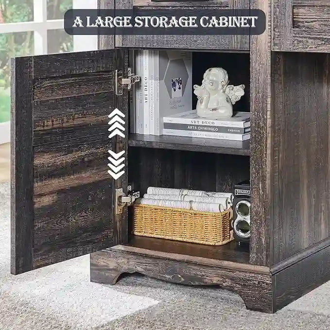 Bureau d'angle exécutif en forme de L 60 Farmhouse, bureau d'angle en bois, bureau d'ordinateur