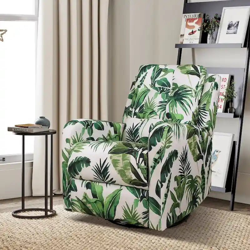 Fauteuil inclinable pivotant manuel Arlette Contemporary Floral avec dossier capitonné